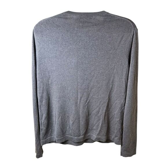 Banana Republic Men’s Silk Cashmere V-Neck Sweater Gray M Soft Lightweight Knit - Picture 2 of 6